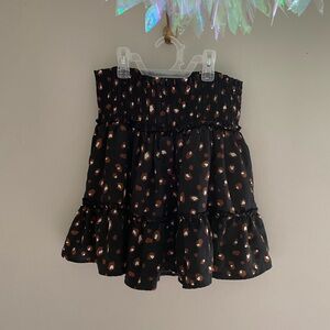 Altar’d‎ State black and brown animal print tiered mini skirt size large